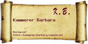Kammerer Barbara névjegykártya